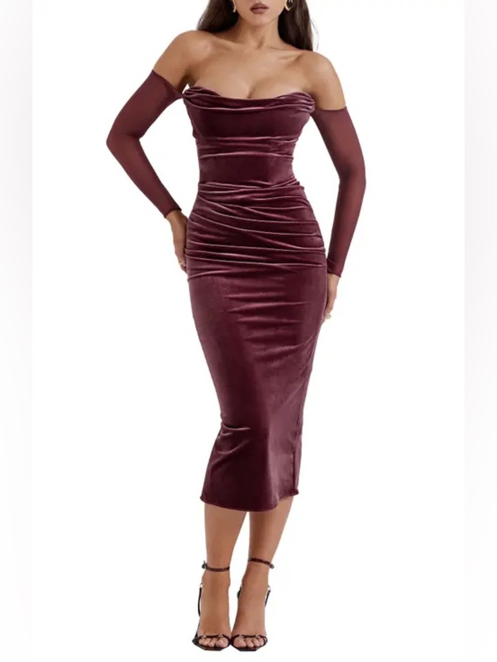 House of CB Velvet Midi Dress